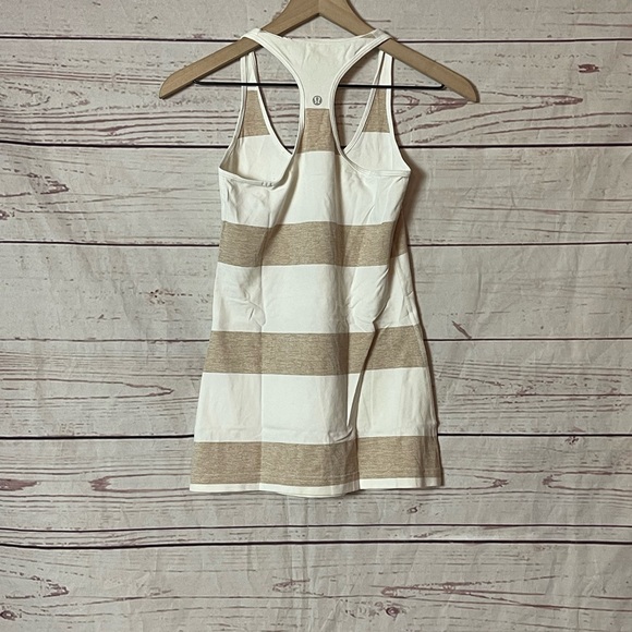 Lululemon Cool Racerback Stroll Stripe Heathered Cashew White / White - Picture 2 of 5